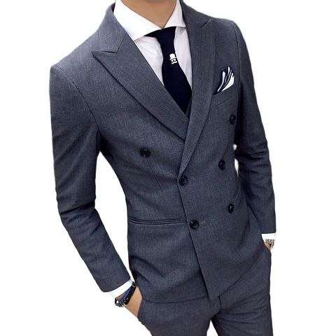 New High-quality Goods Cotton Groom's Best Fashion Pure Color Mans Suit Blazer / Male Formal Business Suit Jackets ( 1 Piece ) ► Photo 1/6