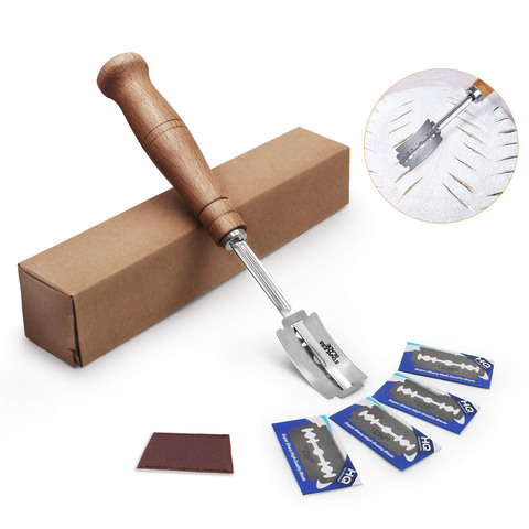 Bread Cutter Bread Lame Bread Scoring Tool Dough Bread Scoring Knife Tool  With 5 Blades & Leather Cover