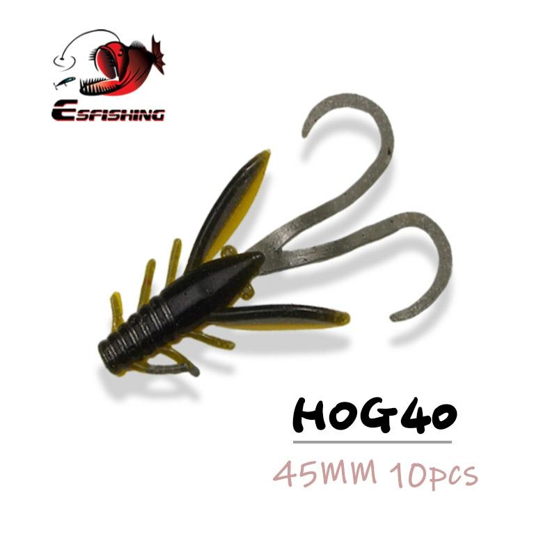 ESFISHING HOG40 45mm 0.8g 10pcs Shrimp Lure Soft   Bait Ice Fishing Crankbait Pesca Trout Sea Fishing Spinnerbait Jig ► Photo 1/6