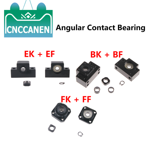 1 Set SFU1204 SFU1605 Ballscrew End Supports BK EK FK10 12 15 20 Fixed Side With Angular Contact Bearings +BF EF FF10 12 15 20 ► Photo 1/1