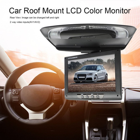 New 9 inch 800*480 Screen Car Roof Mount LCD Color Monitor Flip Down Screen Overhead Multimedia Video Ceiling Roof mount Display ► Photo 1/6