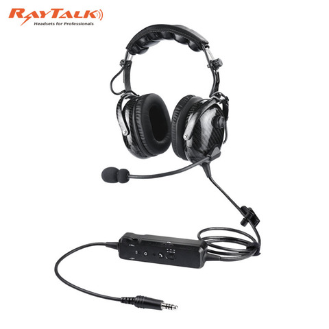 Carbon Fiber Helicopter Headphone with Bluetooth, U174 Pilot Headset, Active Noise Cancelling, MP3 Support, Ultra Lightweight ► Photo 1/6