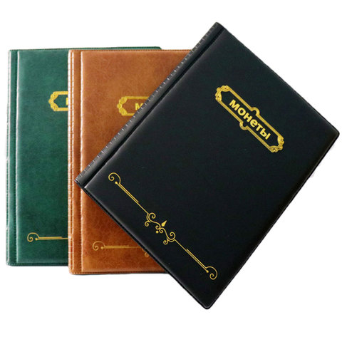 Version leather album for coins.10 pages 250 pockets units coin collection book for coin Commemorative Coin Badges tokens album ► Photo 1/6