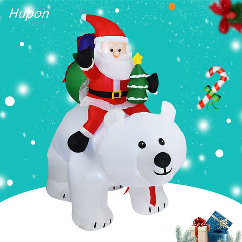 210cm Santa Claus Rides A Shaking Head Bear Inflatable Christmas Outdoor Decorations for Home kids Gift Christmas Party Decor ► Photo 1/6