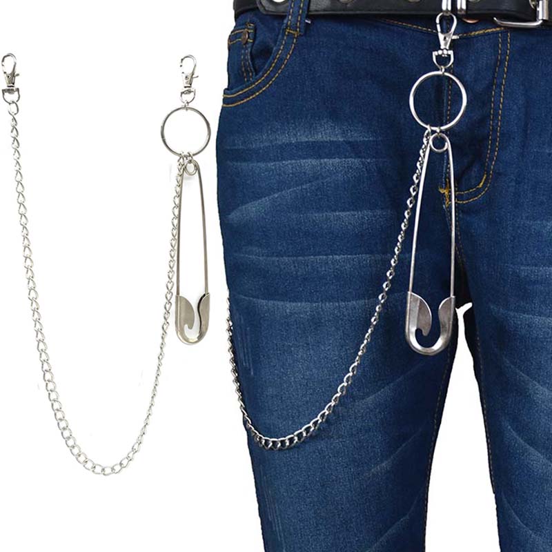 Stainless Steel Punk Waist Chain 45cm Trendy Key Chain For Pants