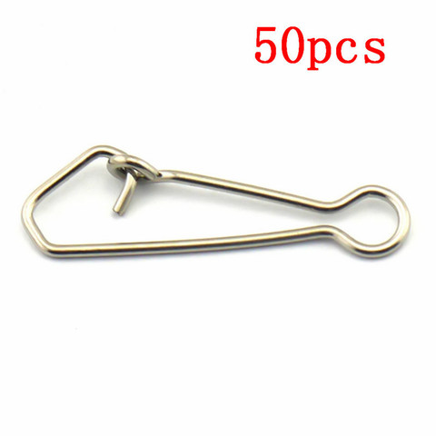 50pcs Stainless Steel Fishing Swivels Hooked Snaps Fishing Hook Line Connector Sea Swivel Rolling Snap 0/3/4/5/6# ► Photo 1/6