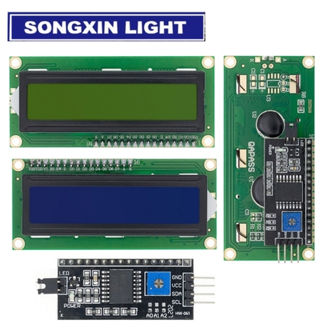 LCD1602 1602 LCD Module Blue / Yellow Green Screen 16x2 Character LCD Display PCF8574T PCF8574 IIC I2C Interface 5V for arduino ► Photo 1/6