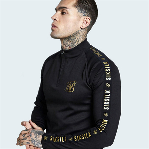 Sik Silk Spain Shirts Men SikSilk Long Sleeve T Shirt Men Autumn Sweatshirts Hip Hop Streetwear Sik Tshirt Silk Silk Sweatshirt ► Photo 1/6