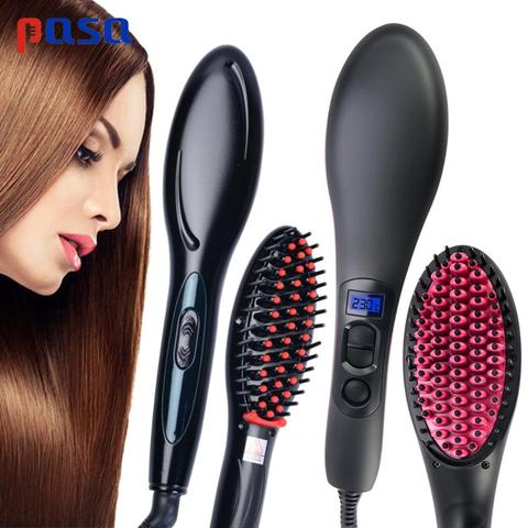 Pro Ceramic Straightening Irons Electric Hair Straightener Brush Styling Hair Straightener Comb Hair Care Massager Simply Fast ► Photo 1/6
