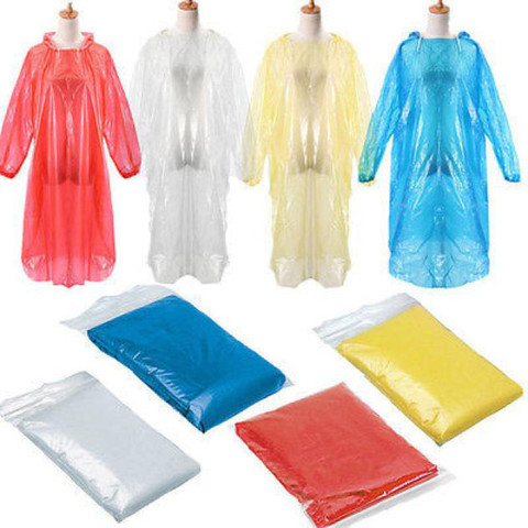 1PC Disposable Adult Emergency Waterproof Rain Coat Poncho Hiking Camping Hood Full body protection Transparent raincoat Tough ► Photo 1/6