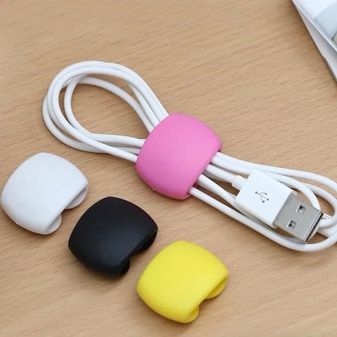 4pcs/lot Portable Reusable Cable Clips Charger Cord Organizer Earphone Line Tidy Holder Cable Management Winder ► Photo 1/6