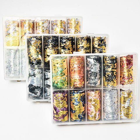 10 Roll Aluminum Mesh Nail Stickers Glitter Line Silk Foil Transfer Accessories Nail Art Decal 3D Sally Net Line Holo Silk Foil ► Photo 1/6