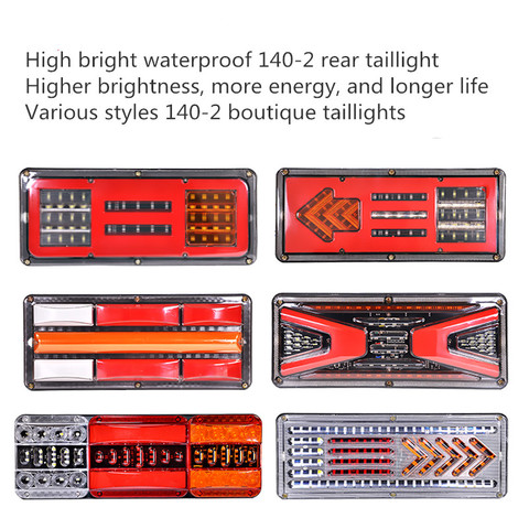 12V/24V LED Tail Light Trailer Truck Highlight Waterproof Warning Light Flow Signal Light Parking Brake Reversing Traffic Light ► Photo 1/5