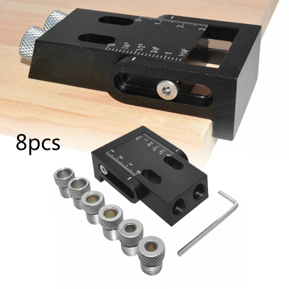 Pocket Hole Jig Kit 6/8 /10mm Angle Drill Guide Set Hole Puncher Locator Jig Drill Bit Set For Woodworking Carpentry Tools ► Photo 1/5