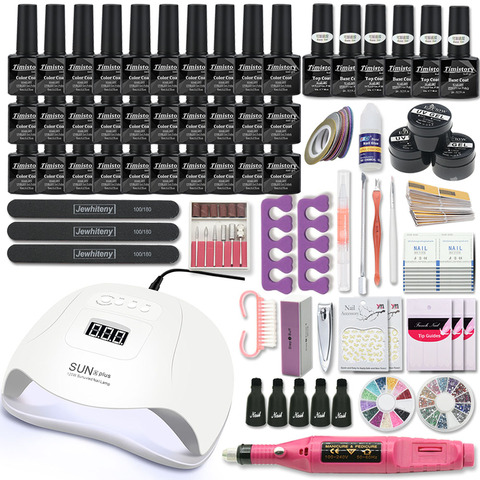 Super Manicure Set for Nail Kit with 120/54W led Nail lamp Nail drill Machine Nail Polish Kit Acrylic Kit Nail Art Tools Set ► Photo 1/6