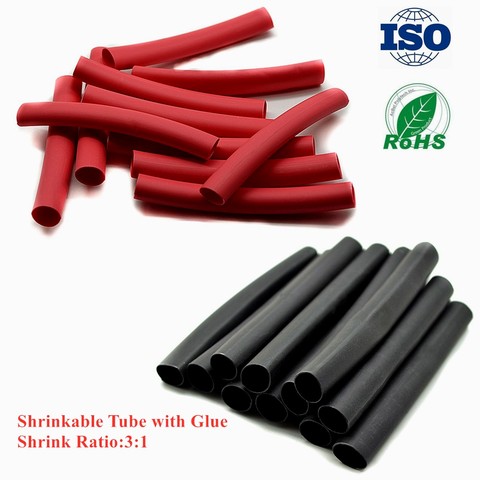 89MM/11PC 3:1 Heat Shrink Ratio Cable Sleeve Dual Wall Tubing Heat Shrink Tube Adhesive Lined with Glue Wrap Wire Kit 1/16 -1/1