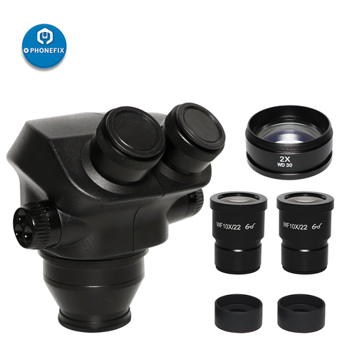 Black 3.5X-90X 7X-45X Super Widefield Binocular Stereo Microscope Head + WF10X 22mm Eyepiece Lens + 0.5X 2.0X Auxiliary Lens ► Photo 1/6
