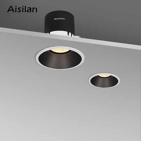 Aisilan LED Recessed spot light Narrow Border Downlight living room spotlight 7.5CM open hole downlight minimalist bedroom light ► Photo 1/5