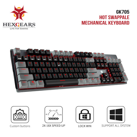 HEXGEARS GK715 PBT Keycaps Gaming Keyboard 104 key Kailh Hot Swap Switch Mechanical Keyboard Waterproof Pink teclado for table ► Photo 1/6