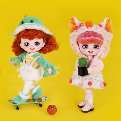 Dream Fairy 1/8 Dolls 6 inch Cute Animal Dress Up BJD Doll Makeup DIY Toy Mini Pocket Doll Christmas Gift for Girls ► Photo 1/6