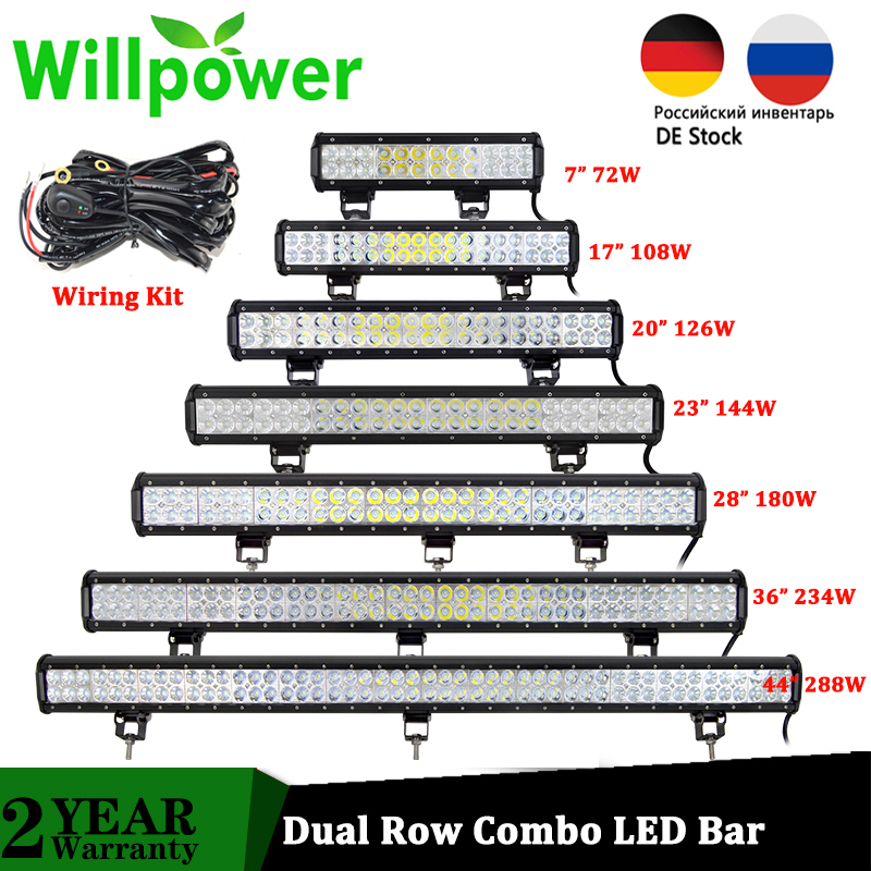 Willpower 12 22 20 Offroad LED Bar Spot Flood Combo 20 inch 126W Lamp  Work Lights for 4x4 Truck SUV ATV Boat Car 4WD 12V 24V - Price history &  Review