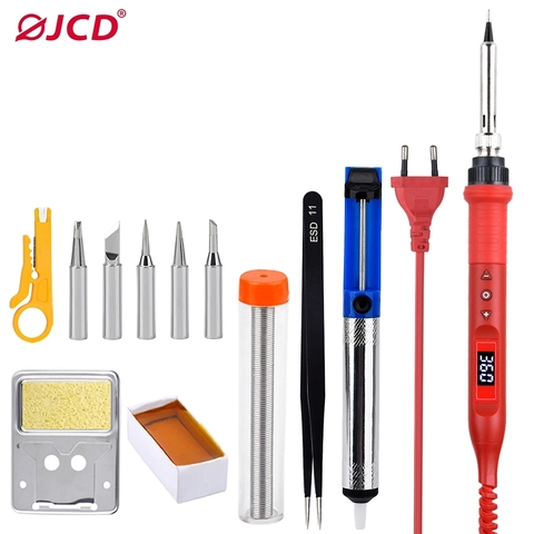 JCD 908U Soldering Iron Kit LCD Lighting Multi-function Button Adjustable Temperature Soldering Station Welding Iron 80W 220V ► Photo 1/6