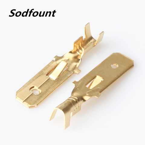 100pcs H62 brass tinned 6.3mm automotive terminal Automotive connector male terminal DJ612-6.3B ► Photo 1/1