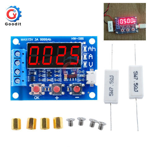 HW-586 1.2v 12v 18650 Li-ion Lithium Battery Capacity Tester Resistance Lead-acid Battery Capacity Meter Discharge Tester ► Photo 1/6