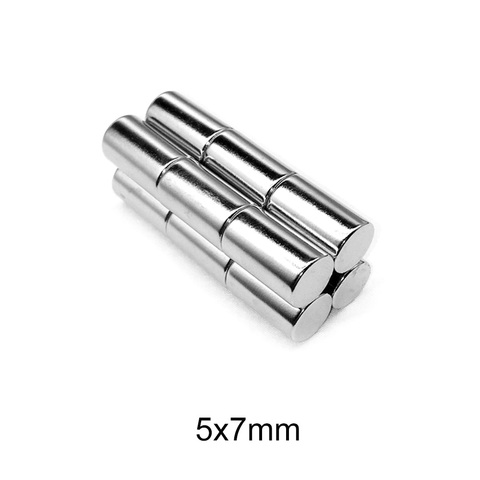 20~400pcs 5X7 mm Permanent NdFeB Strong Powerful Magnetic Mini Small magnet N35 Round Magnets 5x7mm Neodymium Magnet Dia 5*7 mm ► Photo 1/6