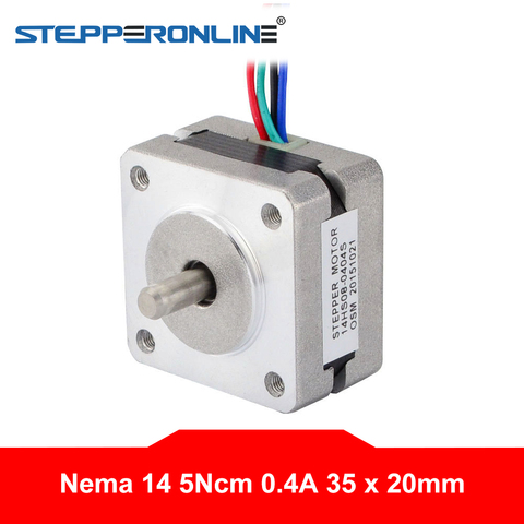 Nema 14 Stepper Motor Bipolar 1.8deg 5Ncm (7.08oz.in) 0.4A 10V 35x35x20mm 4 Wires for DIY CNC 3D Printer ► Photo 1/4