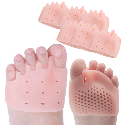 2pcs Forefoot Pads Five-hole Honeycomb Toe Separator Soft Gel Pain Relief Insoles Prevent Feet Callus Blisters Corn C1533 ► Photo 1/6