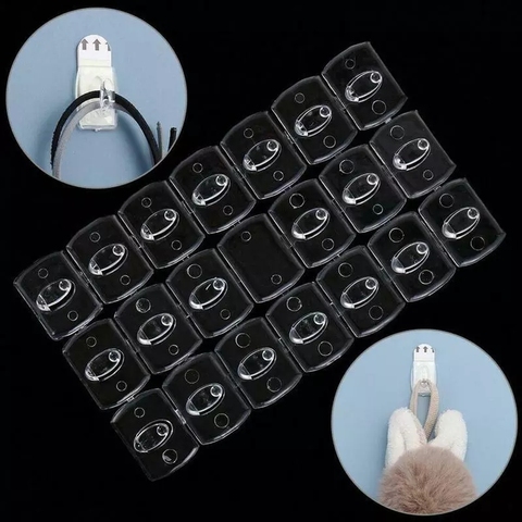 6/20pcs Wall Transparent Removable Hook Strong Seamless Cable Clamp Adhesive Hook Rack Bathroom Kitchen Towel Key Hanger Tool ► Photo 1/6