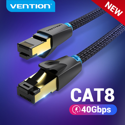 Vention Ethernet Cable Cat8 40Gbps 2000MHz Network Cord Nylon Braided RJ45 Patch Cable for Laptop PS4 Router Cat 8 Lan Cable ► Photo 1/6