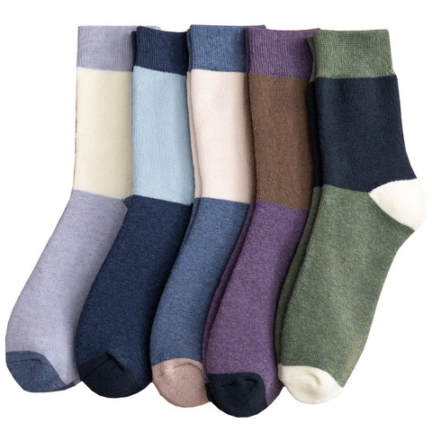 High Quality Brand Men Cotton Socks Thicken Warm Business Socks Fashion Autumn Winter For Male Thermal 5Pairs/Lot ► Photo 1/6
