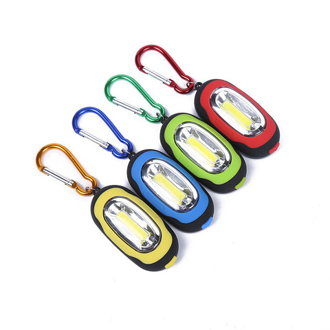 Portable Mini Light 3-Modes Outdoor Hanging Handy COB LED Keychain Flashlight with CR 2032 Battery Camping Lamp for Tent Fishing ► Photo 1/5