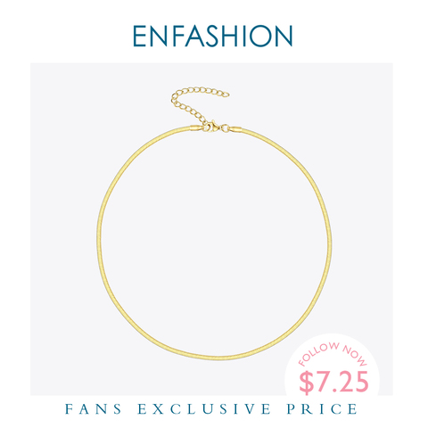 ENFASHION Smooth Chain Choker Necklace Women Gold Color Stainless Steel Cool Link Chain Necklaces Femme Fashion Jewelry P193045 ► Photo 1/6