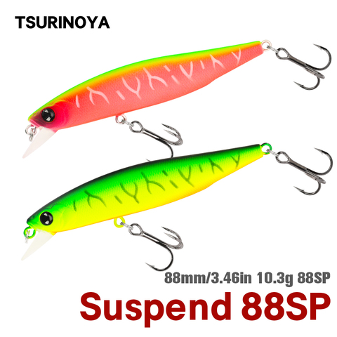 TSURINOYA 88mm 10.3g 88SP Suspending Minnow DW76 Long Casting Fishing Lure Pike Bass Jerkbait Tackle Artificial Hard Lure ► Photo 1/1