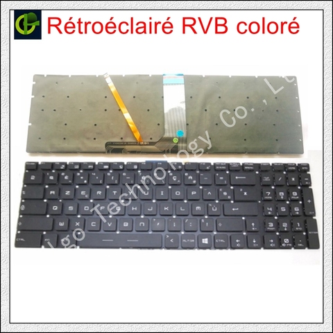 French Azerty RGB backlit colorful Keyboard for MSI GT62 GT72 GE62 GE72 GS60 GS70 GL62 GL72 GP62 GT72S CX62 GL63 GL73 GS72V FR ► Photo 1/1