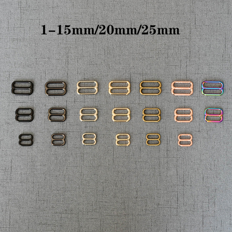 1 Pcs/Lot 15mm 20mm 25mm Solid Brass Tri Glides Slide Bar Rectangle Adjuster Buckle for Leather Craft Bag Shoulder AB29507 ► Photo 1/6