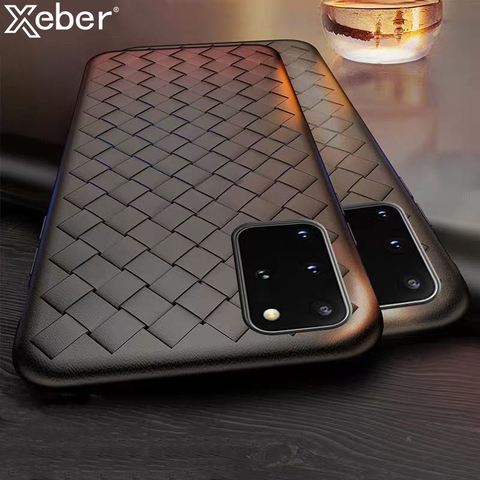 Leather Grid Weaving Phone Case For Samsung S20 Ultra S10 S9 S8 Plus Note 20 10 9 8 Lite Galaxy A51 A71 A31 A41 A11 A21S A81 A91 ► Photo 1/6
