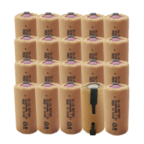 Ship from Russia! ni cd 20pcs SC2000mAh high power Sub C 10C 1.2V rechargeable battery for power tools electric screwdrive ► Photo 1/6