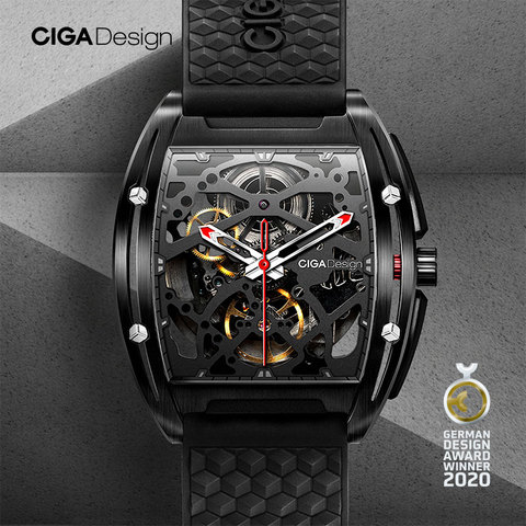 CIGA DESIGN Z Series DLC Automatic Mecthanical Watch Sapphire Crystal Fashion Wristwatch Silicone Strap Version Timepiece ► Photo 1/6
