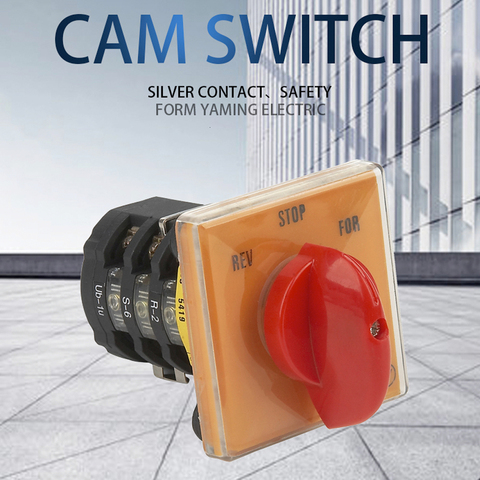 Cam Switch 3 Position 3 Phases 20A Forward-Reverse Selector Rotary Changeover Main Switches Motor Control Circuit T-16EXF64D-3 ► Photo 1/3
