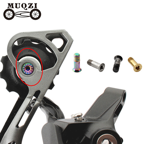 MUQZI 2pcs Bicycle M5 Rear Derailleur Guide Wheel Screw Titanium Alloy Tension Wheel  Fixed Bolt Mountain Road Folding ► Photo 1/6
