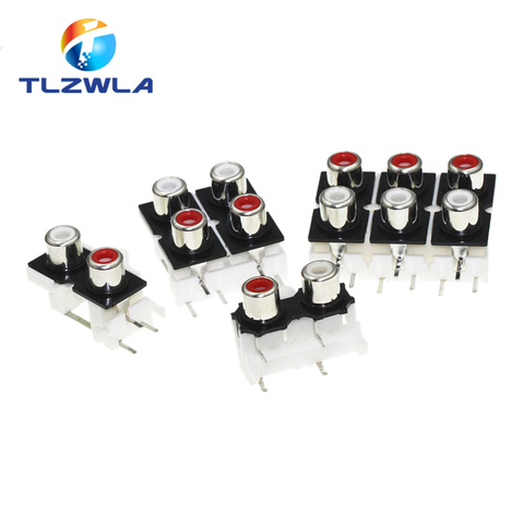 2Pcs RCA Socket Connector AV2-8.4-9 2-Hole, 4-Hole, 6-Hole Audio Connector Audio Connector Mother Socket Signal Audio Plug ► Photo 1/6