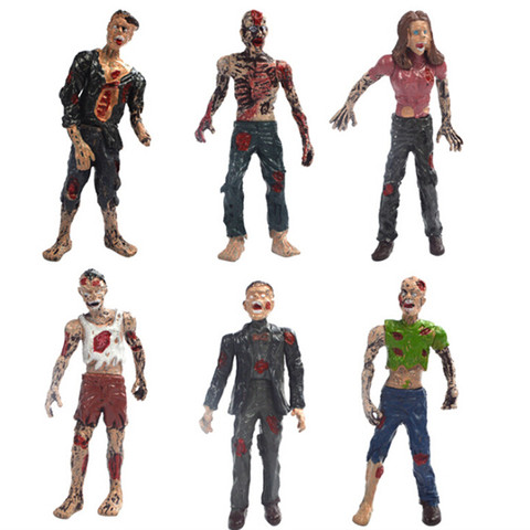 Fantasy 6 Pcs Walking Corpses Movie Characters Action Zombie Figures Kid Toy ► Photo 1/6