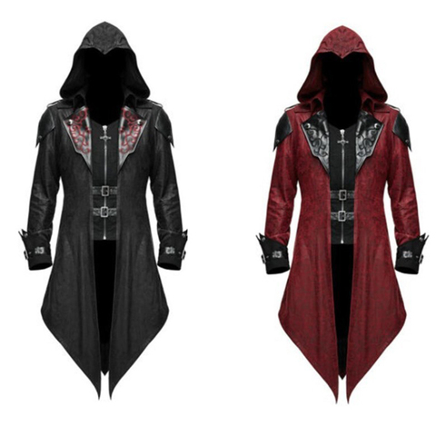 Assassin's Creed Cosplay Adult Man Woman Streetwear Hooded PU Jackets Outwear Costume Edward Assassins Creed Halloween Costume ► Photo 1/6