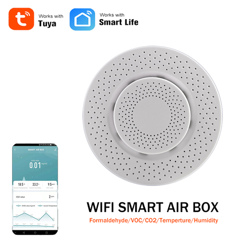 Tuya Smart Wifi Indoor Air Monitor Quality Formaldehyde Detector VOC Carbon Dioxide CO2 Sensor Meter humidity Temperature Sensor ► Photo 1/6