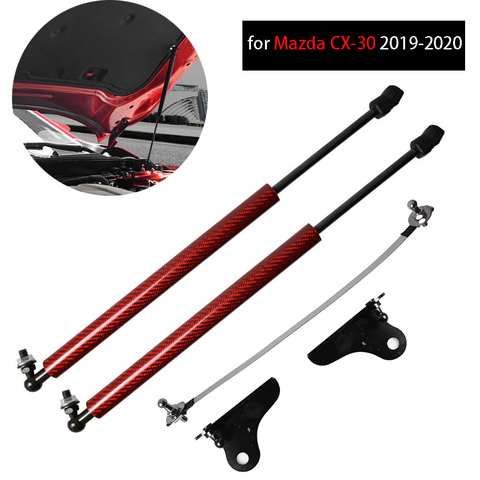 for Mazda CX-30 2022-2022 Front Bonnet Hood Modify Gas Struts Carbon Fiber Lift Support Shock Damper Accessories Absorber ► Photo 1/6