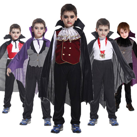Kids Count Dracula Gothic Vampire Costume Children Carnival Party Halloween Fantasia Prince Vampire Cosplay Clothes For Boy Girl ► Photo 1/6